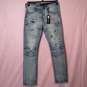 Waimea Light Blue Wash Distressed Skinny Fit Jeans